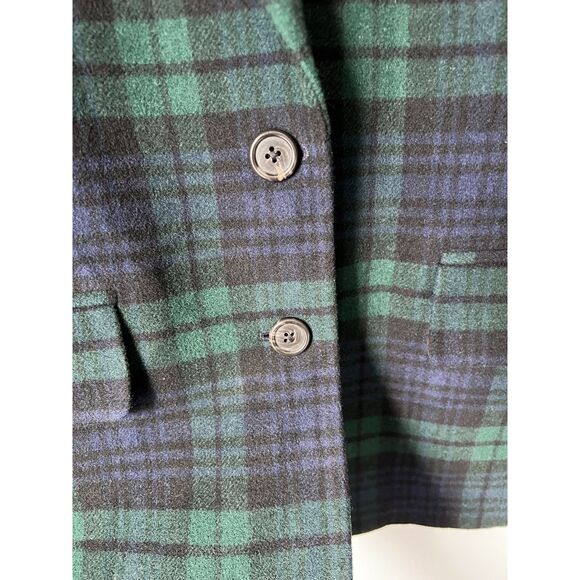 Vintage 90s Lauren Ralph Lauren Plaid Wool Cashmere Blazer Womens Size 6 Holiday - Picture 9 of 10